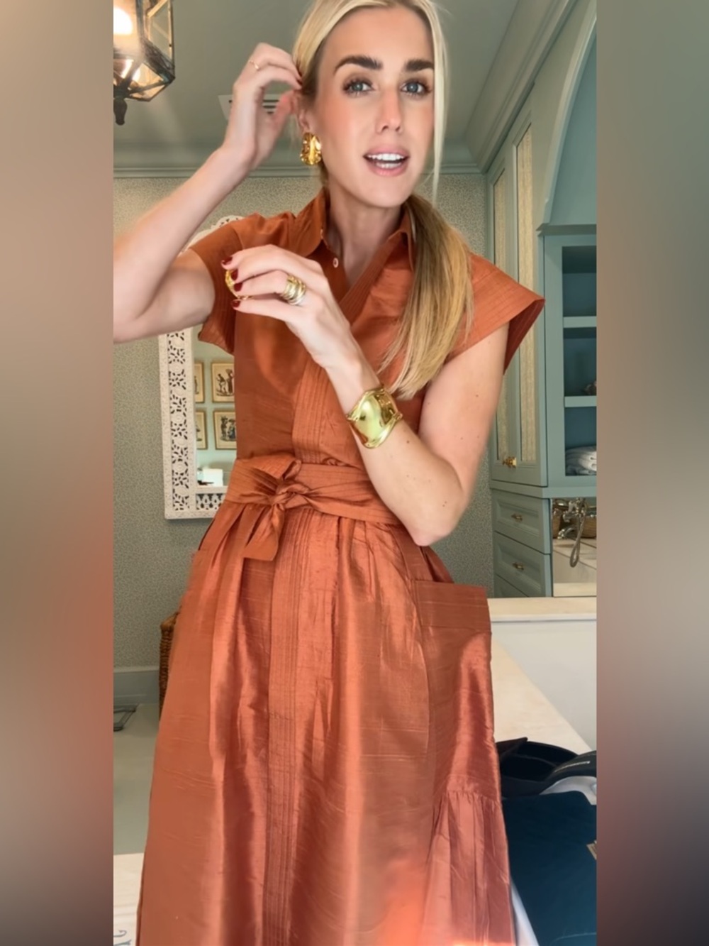Julia Amory Betty Dress Dupioni - Copper Size Small NWT - Picture 3 of 10